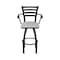 Holland Bar Stool Co Jackie with Arms 30 in. Swivel Bar Stool with Black Wrinkle Finish and Graph Alpine Seat 415 - alternate 5